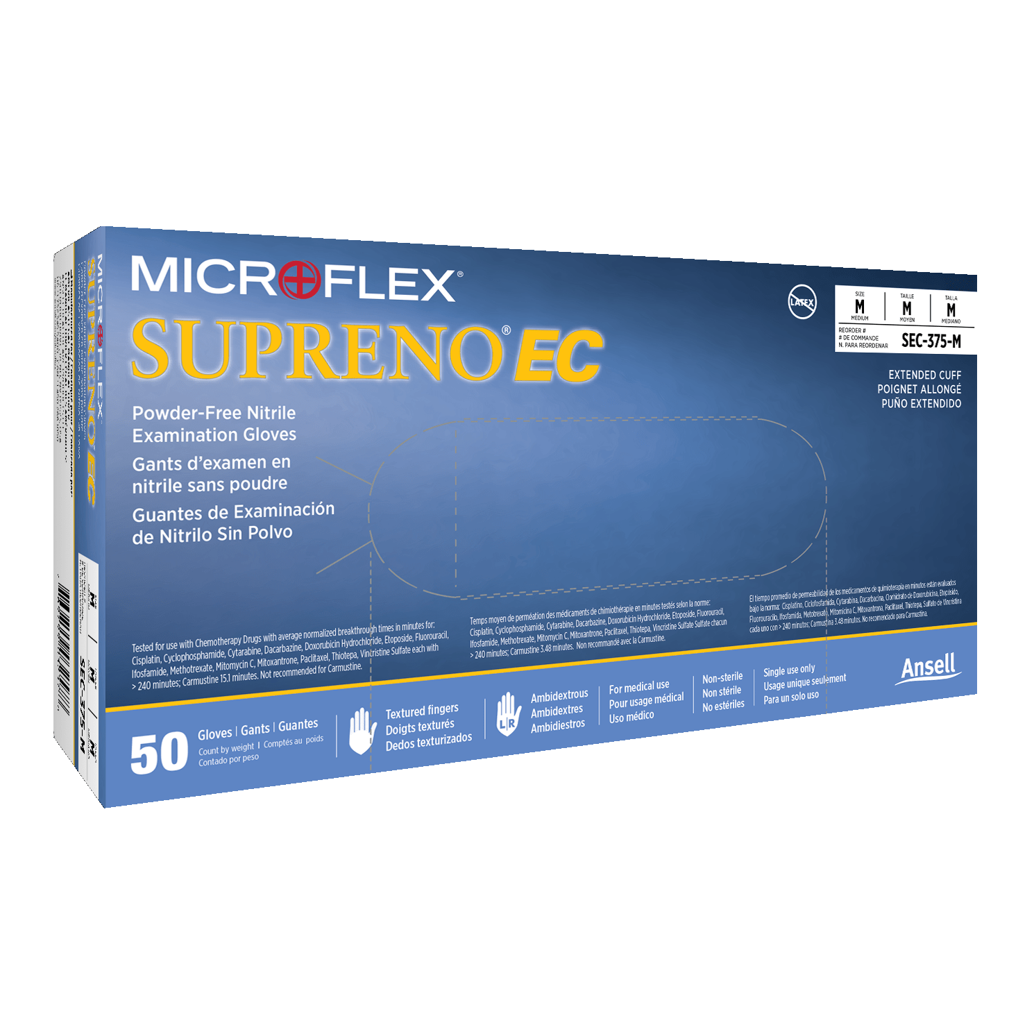 MICROFLEX-Ansell MICROFLEX® Supreno® EC SEC-375 Nitrile Gloves, BX/50-MedTech-1